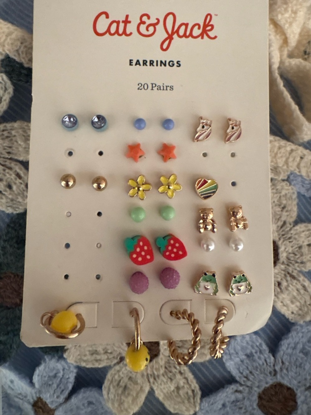 Cat & Jack Multicolor Kids Earring Set — 20 Pairs